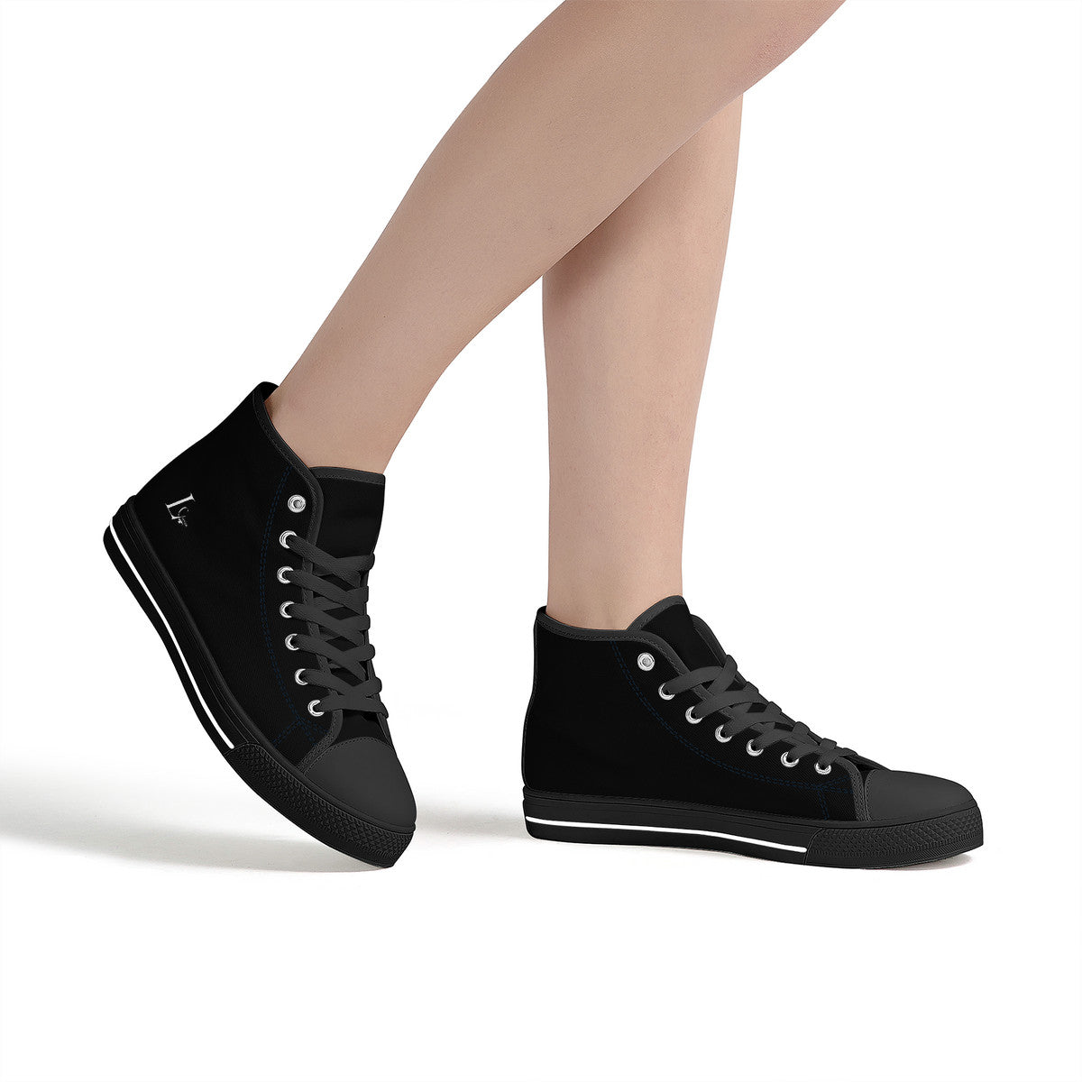 FWS Lucky High-Top Canvas Shoes With Customized Tongue - Black