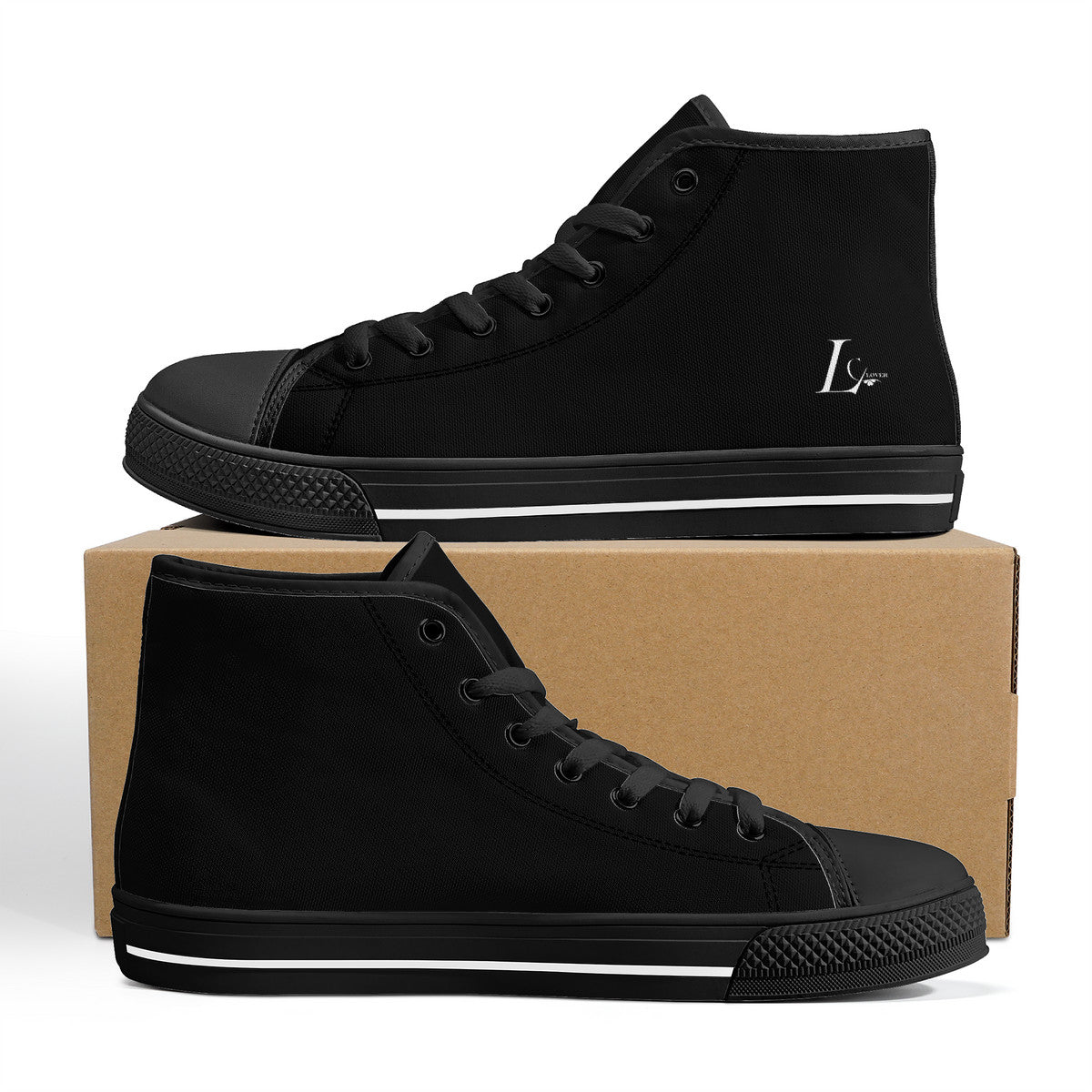 FWS Lucky High-Top Canvas Shoes With Customized Tongue - Black