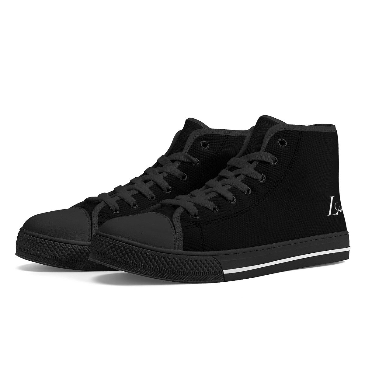 FWS Lucky High-Top Canvas Shoes With Customized Tongue - Black