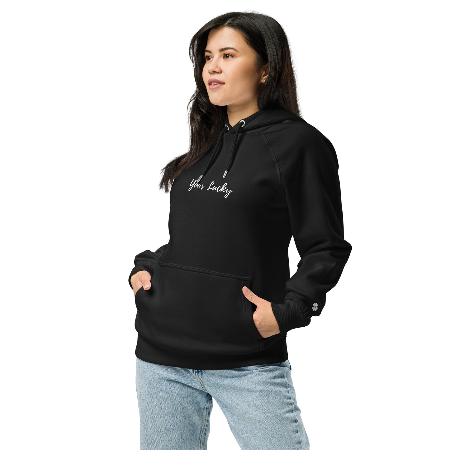 Lucky Unisex eco raglan hoodie