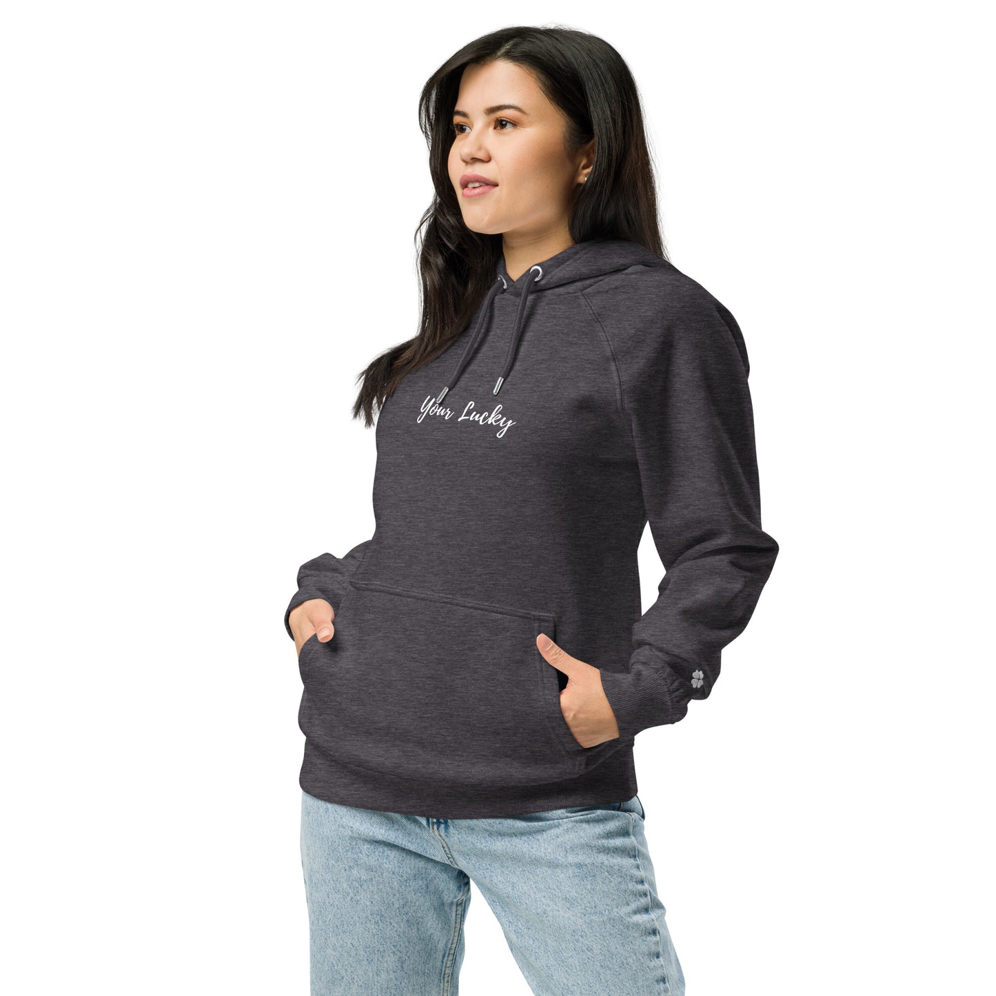 Lucky Unisex eco raglan hoodie